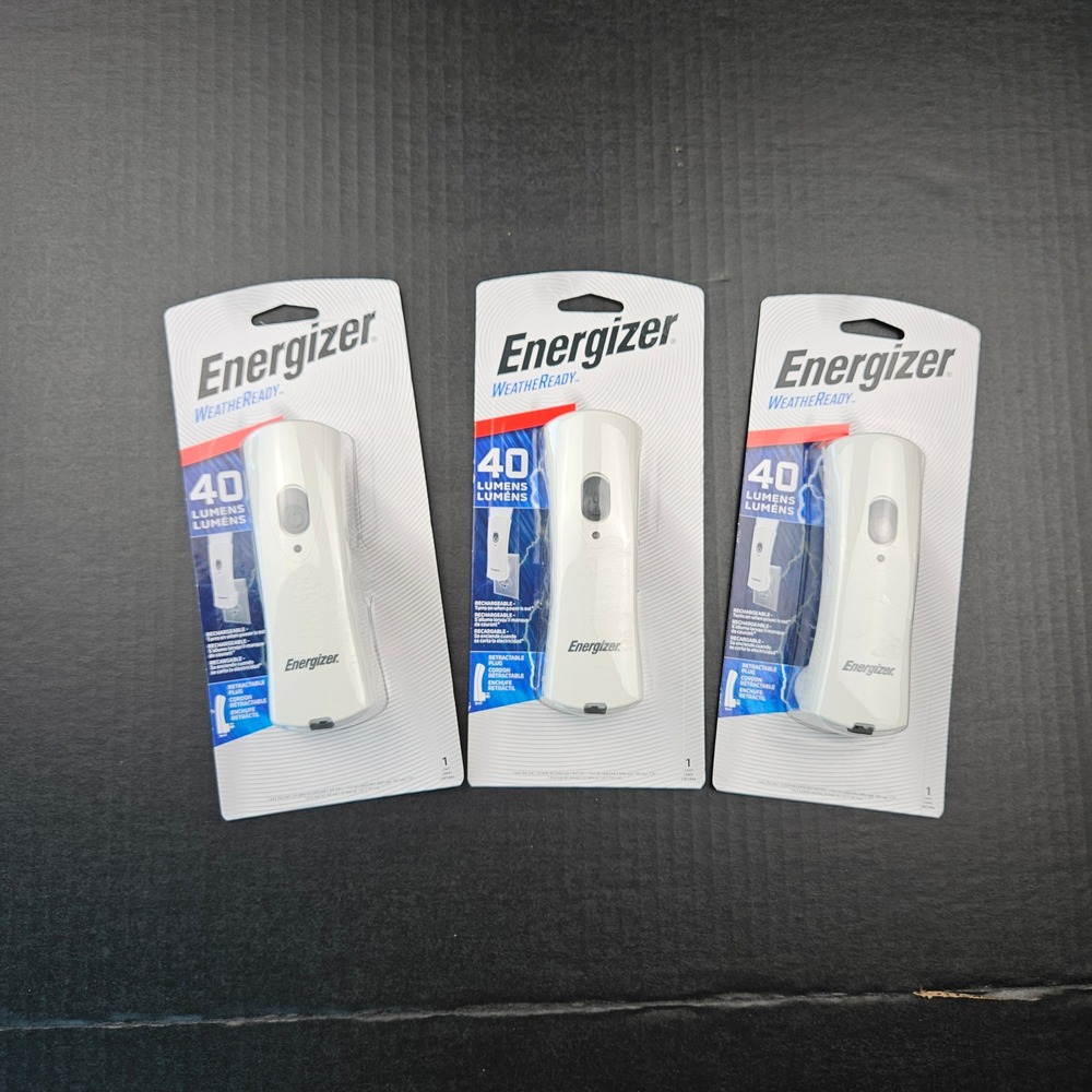 3 Energizer Weatheready Rechargeable LED Emergency Flashlight 40 Lumens White
